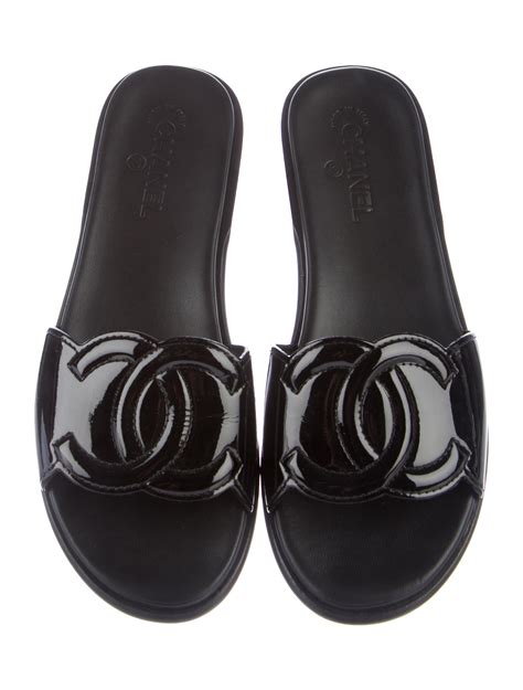 black chanel slides women|Chanel slides women.